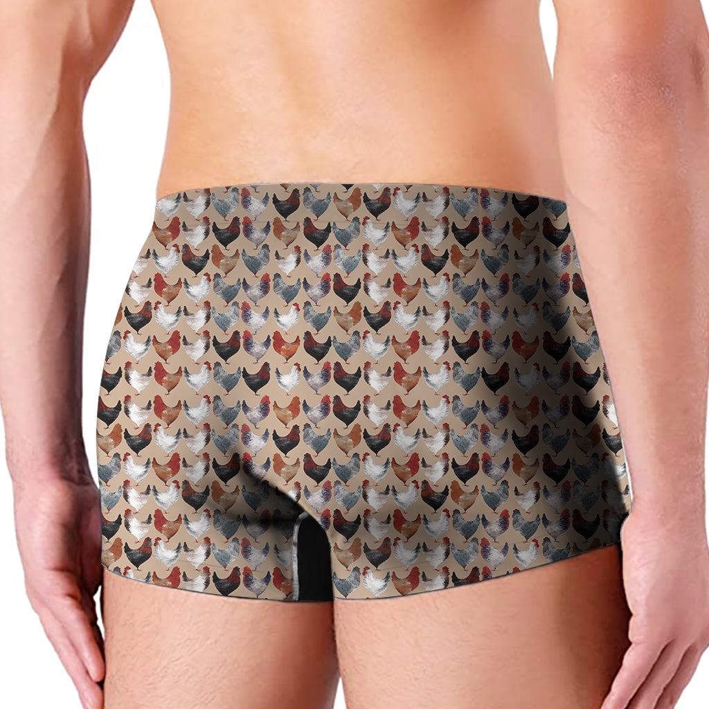 Chicken Painting Pattern Print Men's Boxer Briefs
