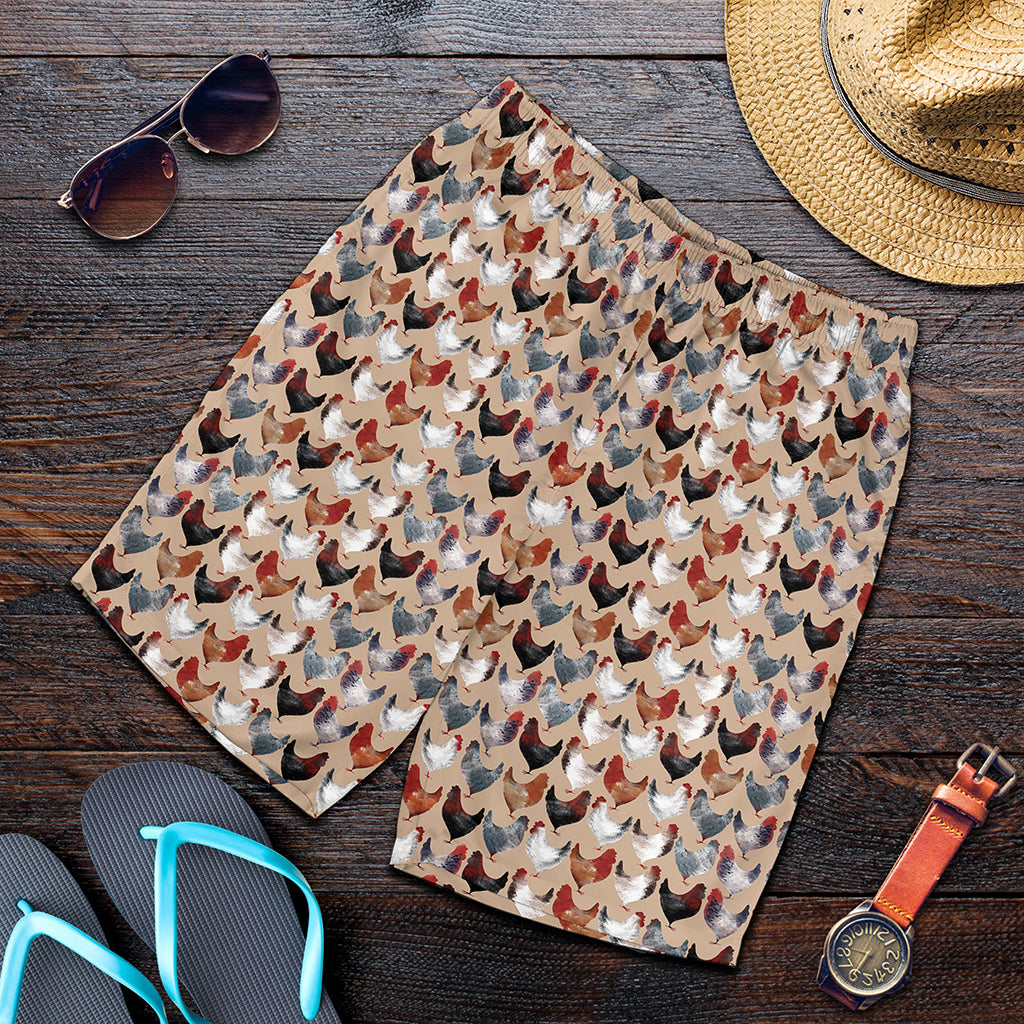 Chicken Painting Pattern Print Men's Shorts