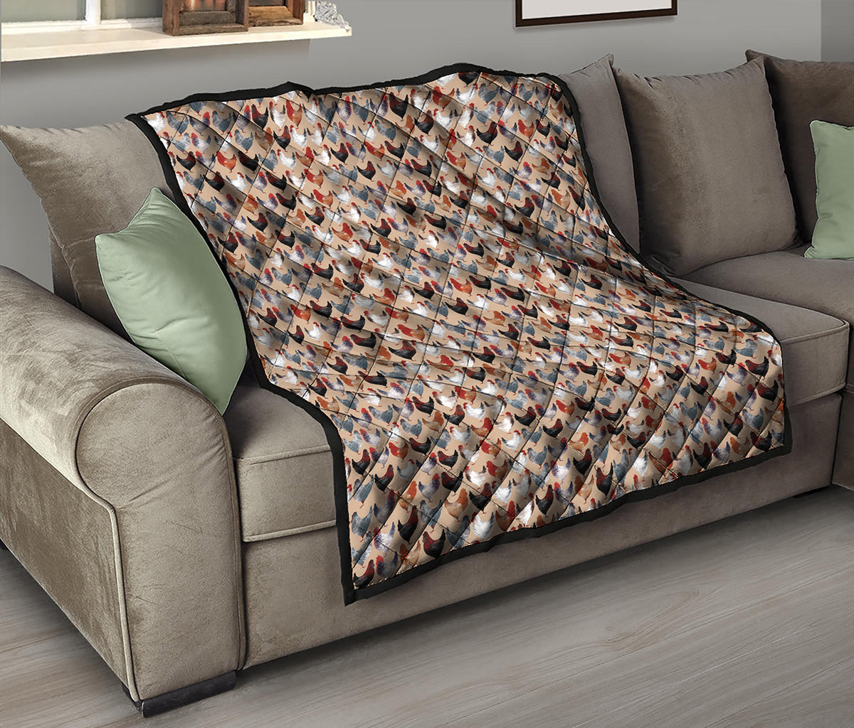 Chicken Painting Pattern Print Quilt
