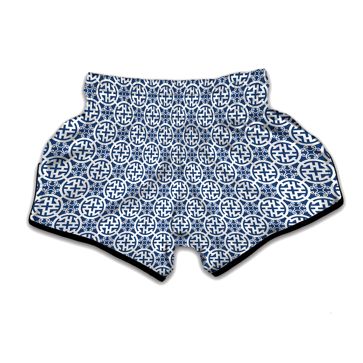 Chinese Luck Symbol Pattern Print Muay Thai Boxing Shorts