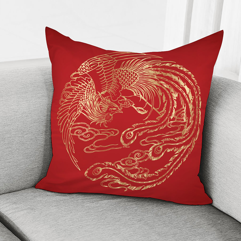 Chinese Phoenix Print Pillow Cover