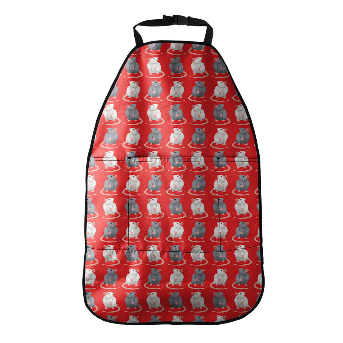 Chinese Rat Zodiac Pattern Print Car Seat Organizers