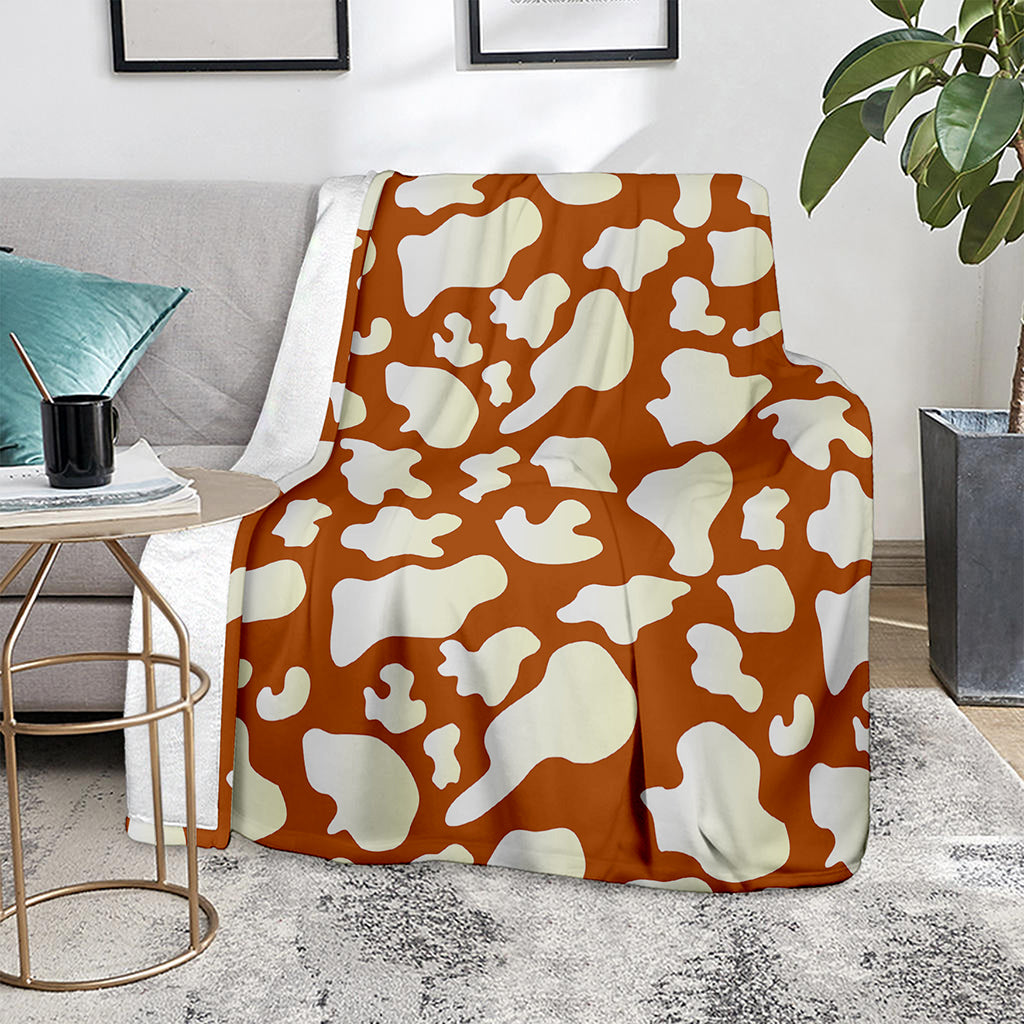 Chocolate And Milk Cow Print Blanket