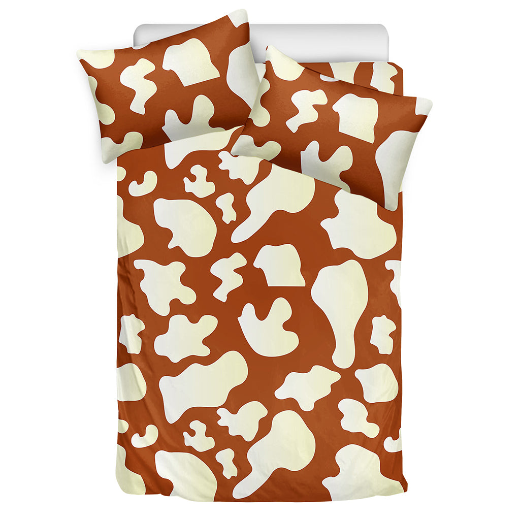 Chocolate And Milk Cow Print Duvet Cover Bedding Set