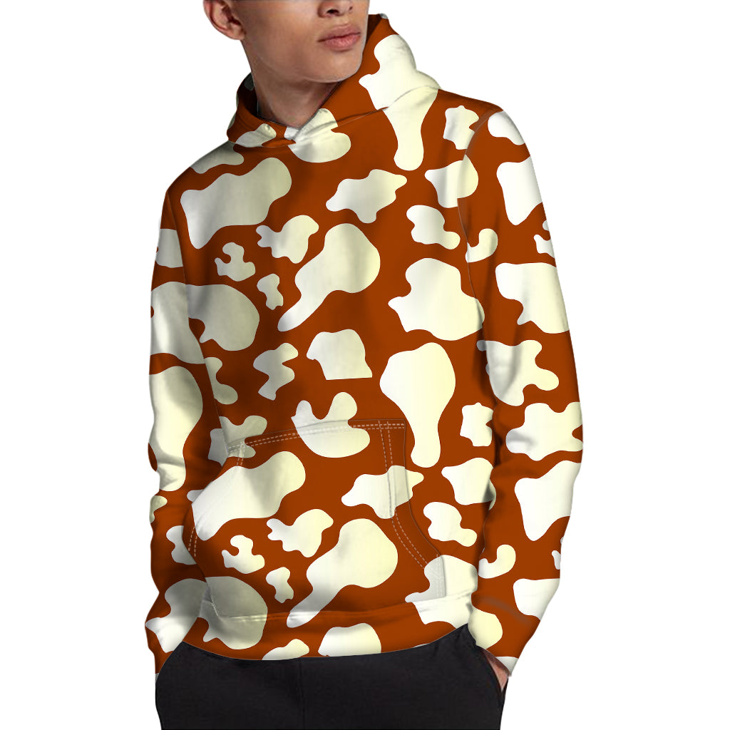 Chocolate And Milk Cow Print Pullover Hoodie
