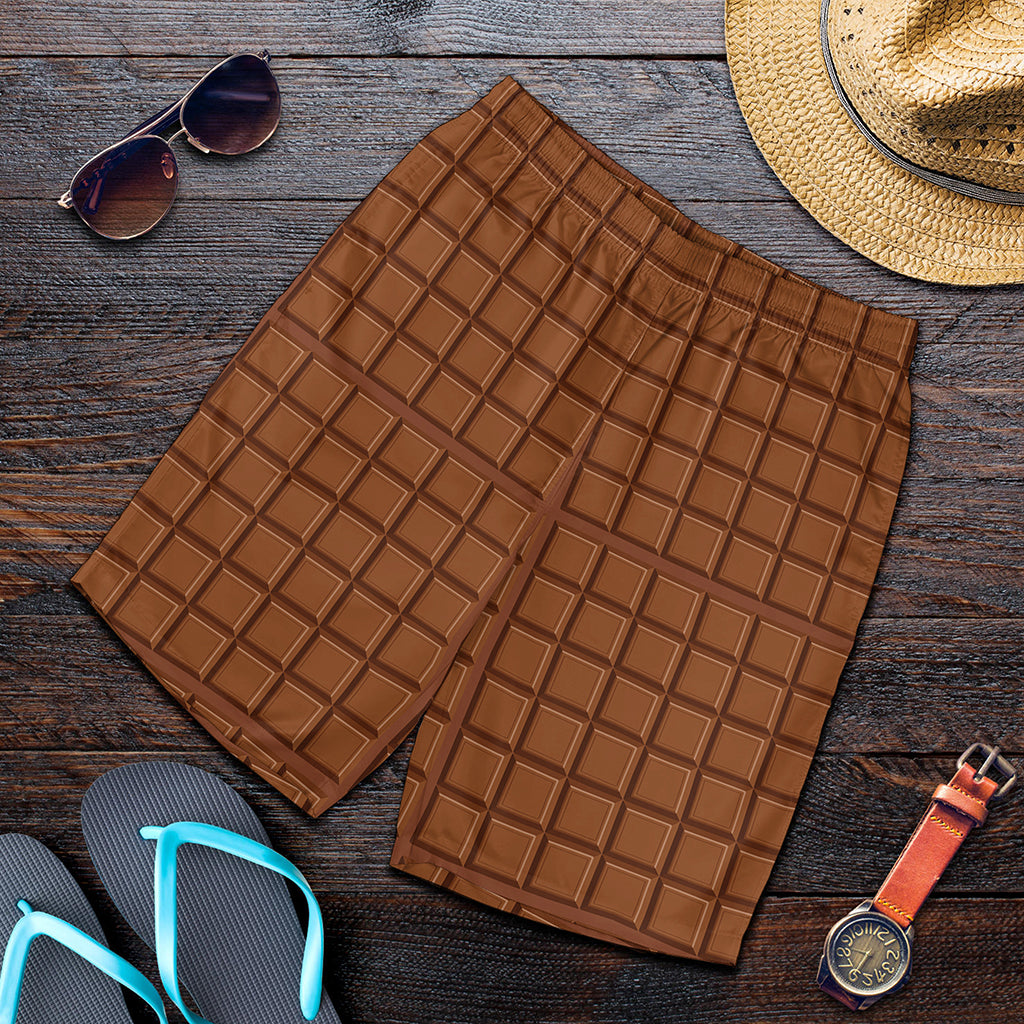Chocolate Bar Pattern Print Men's Shorts