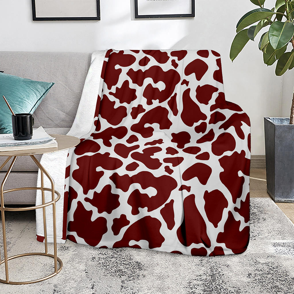 Chocolate Brown And White Cow Print Blanket