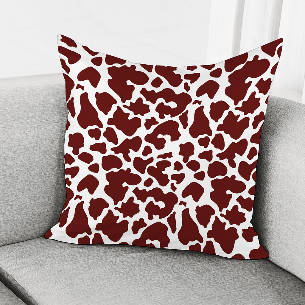 Chocolate Brown And White Cow Print Pillow Cover