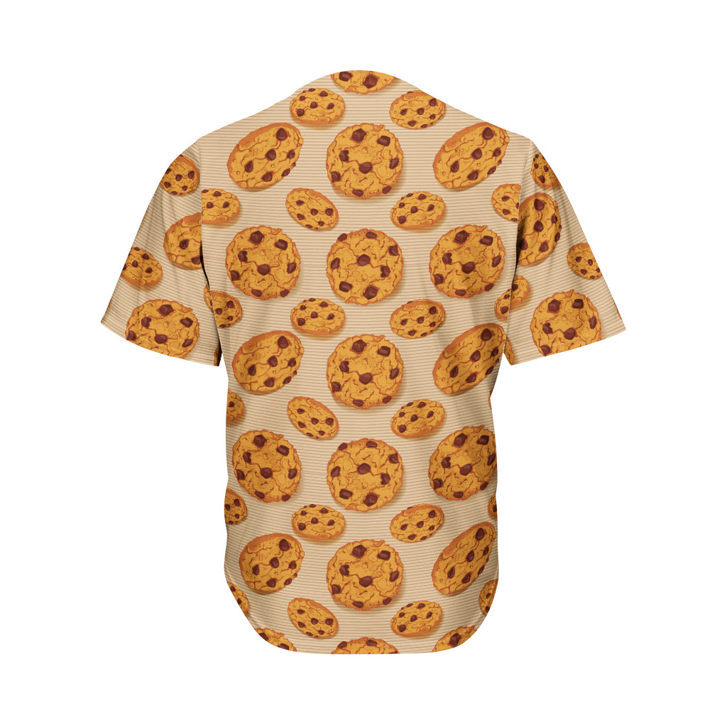 Chocolate Chip Cookie Pattern Print Men's Baseball Jersey