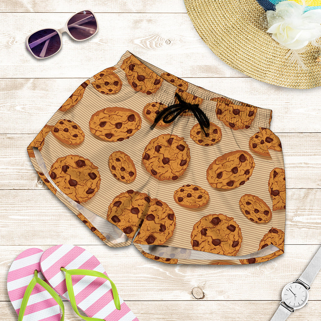 Chocolate Chip Cookie Pattern Print Women's Shorts
