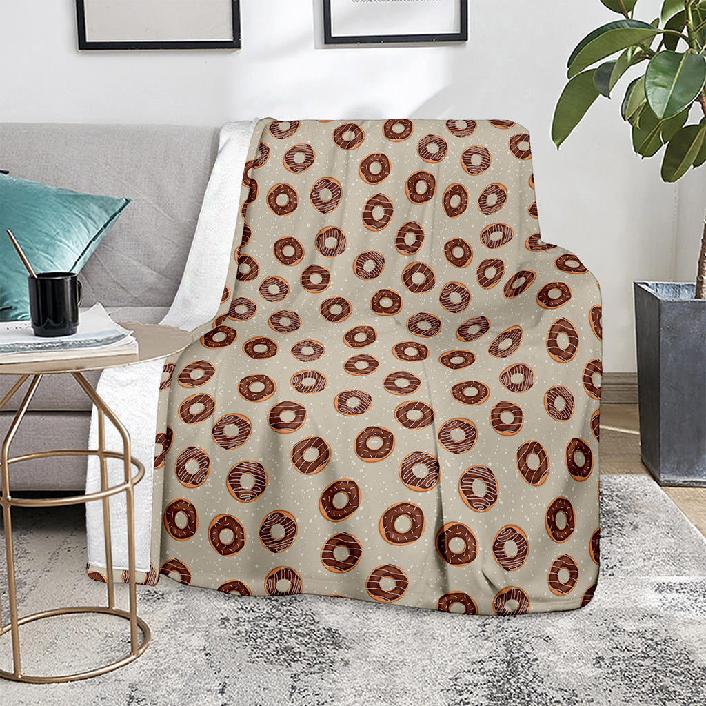 Chocolate Donuts Pattern Print Blanket