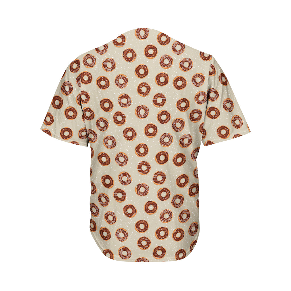 Chocolate Donuts Pattern Print Men's Baseball Jersey