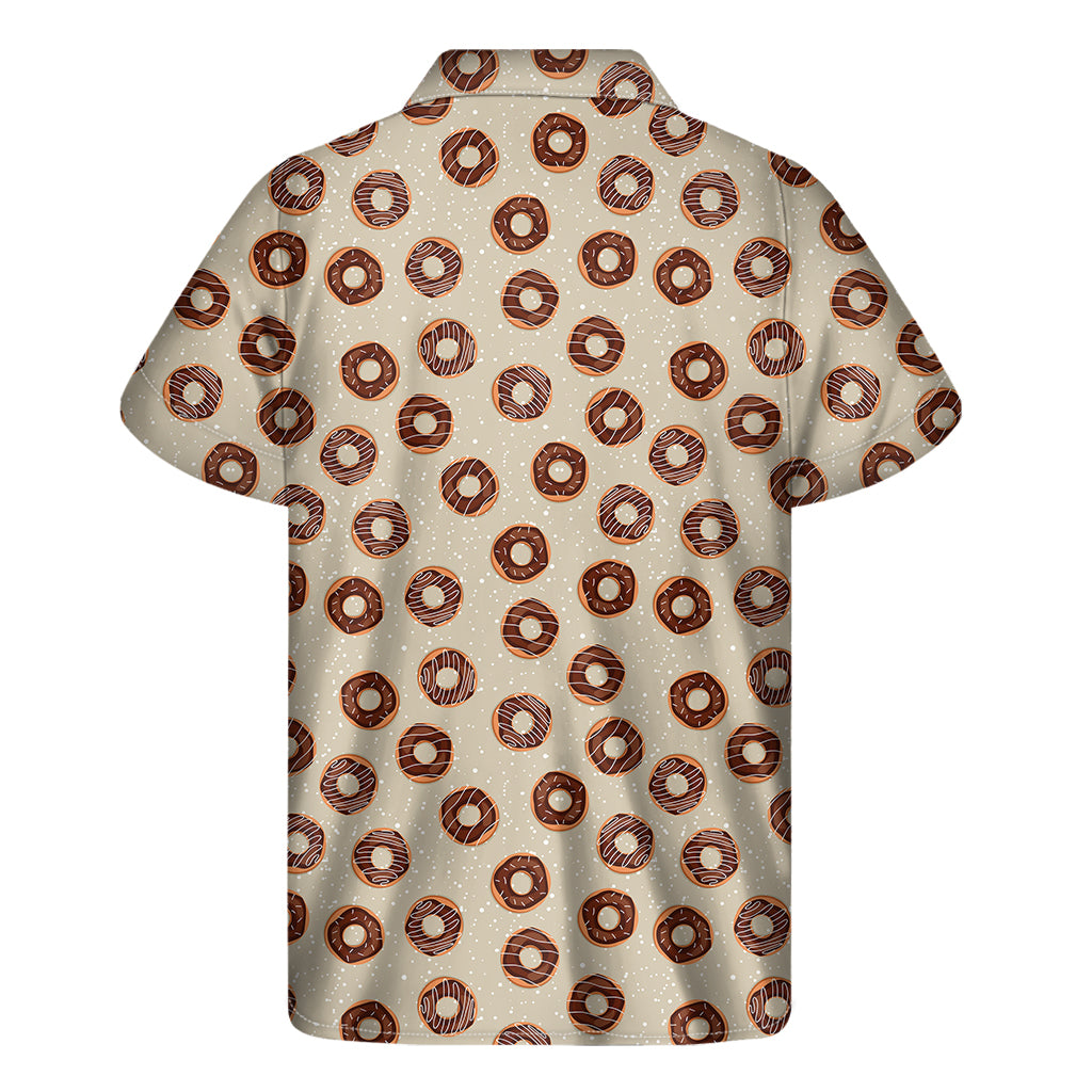 Chocolate Donuts Pattern Print Men's Short Sleeve Shirt