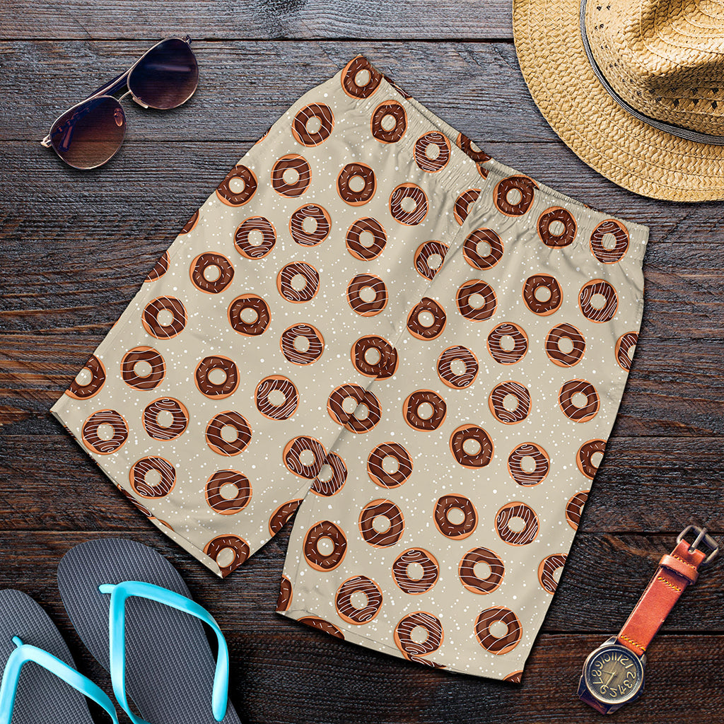 Chocolate Donuts Pattern Print Men's Shorts