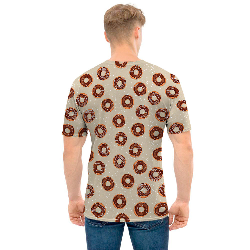 Chocolate Donuts Pattern Print Men's T-Shirt