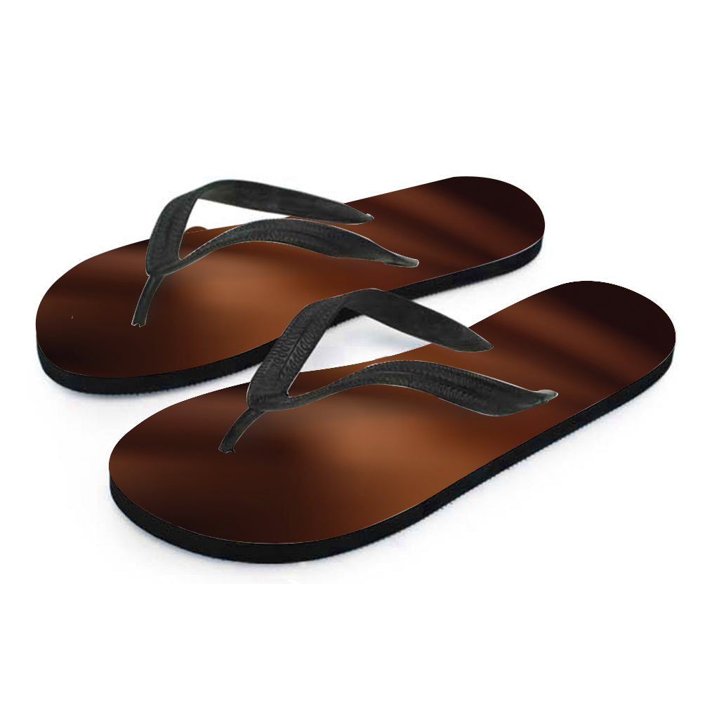 Chocolate Texture Print Flip Flops