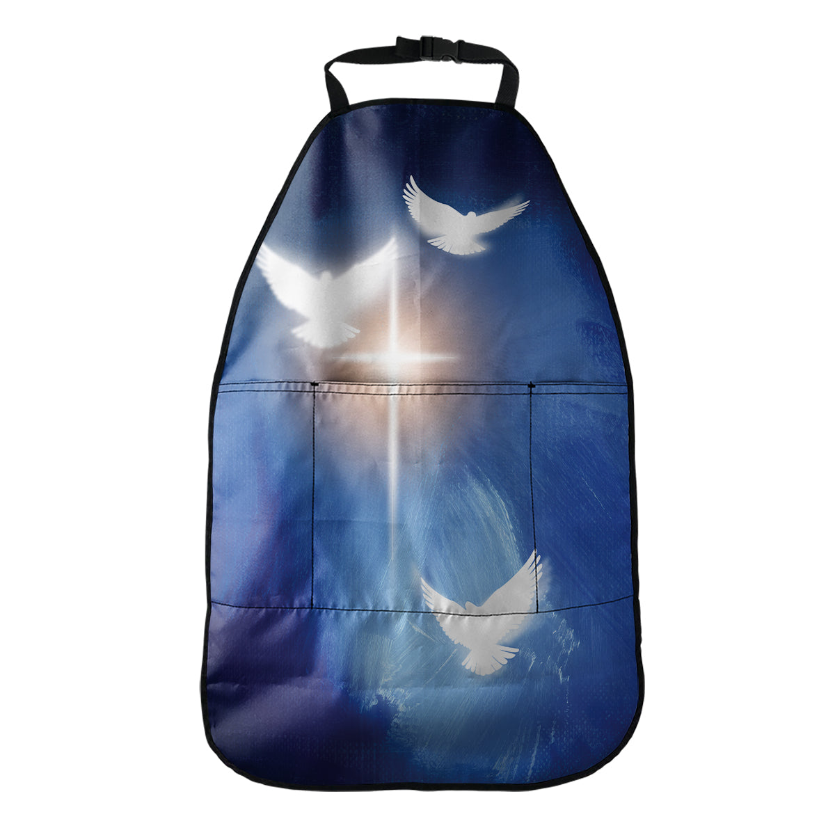 Christian Cross And White Doves Print Car Seat Organizers