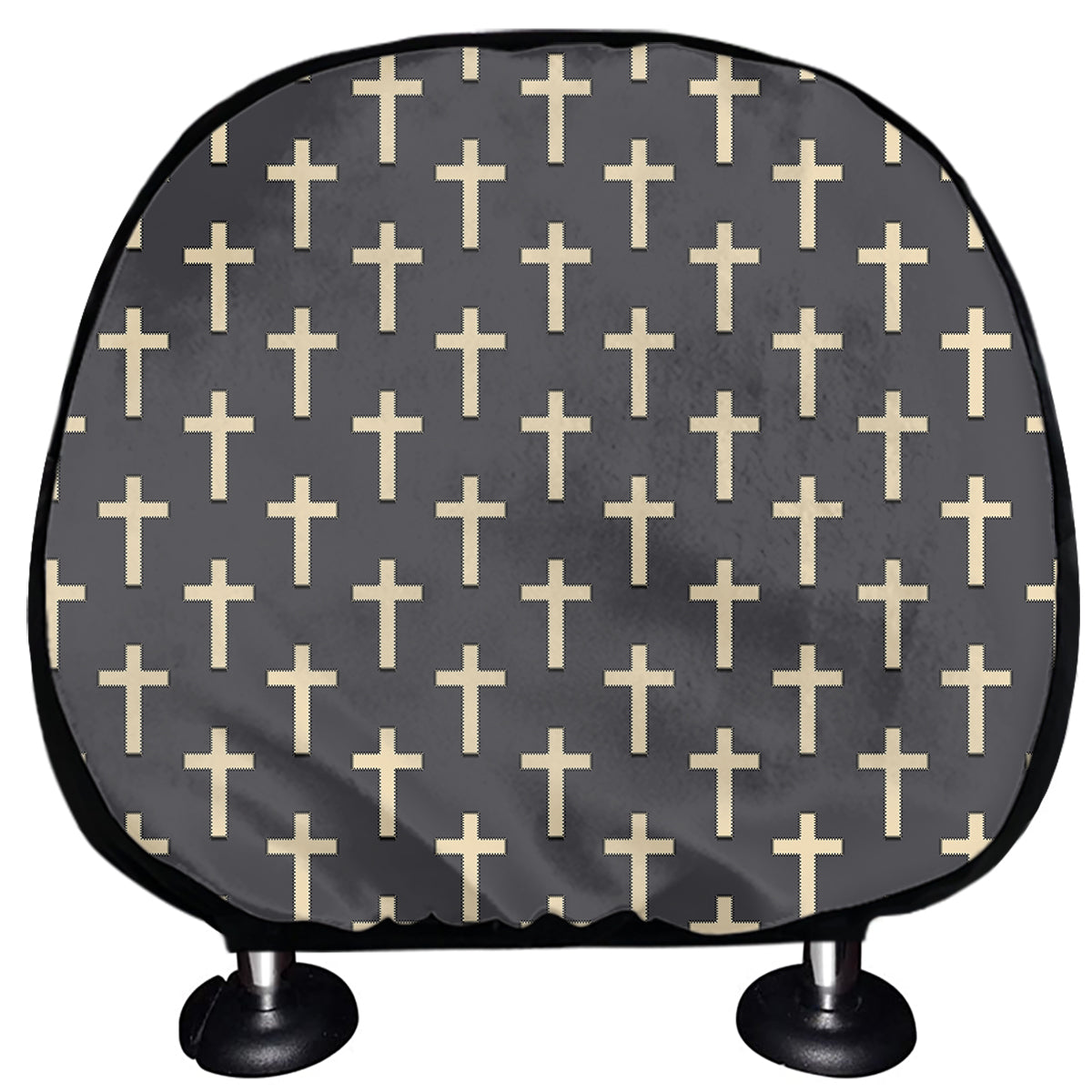 Christian Cross Pattern Print Car Headrest Covers