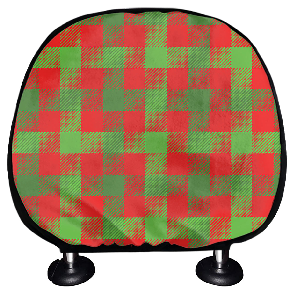 Christmas Buffalo Plaid Print Car Headrest Covers