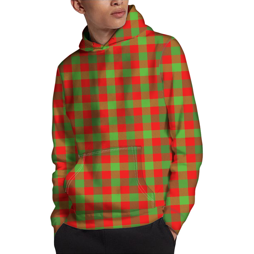 Christmas Buffalo Plaid Print Pullover Hoodie