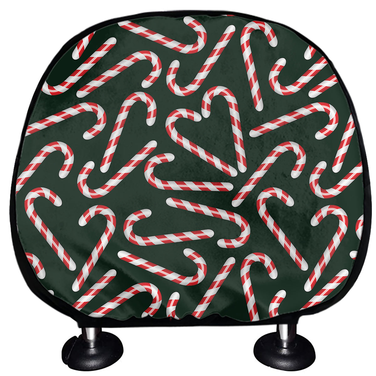 Christmas Candy Cane Pattern Print Car Headrest Covers