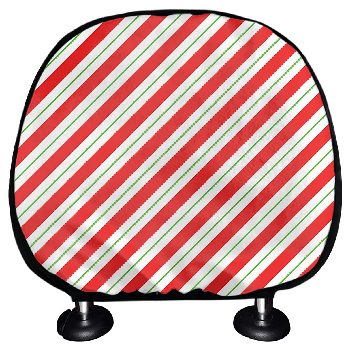 Christmas Candy Cane Stripe Print Car Headrest Covers