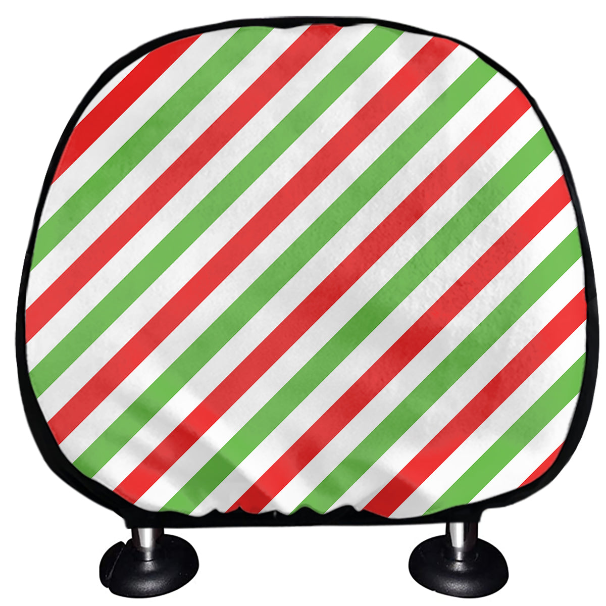 Christmas Candy Cane Striped Print Car Headrest Covers