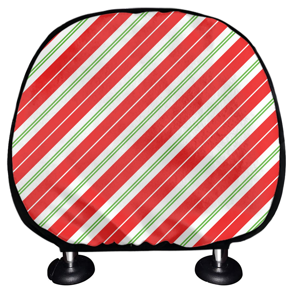 Christmas Candy Cane Stripes Print Car Headrest Covers