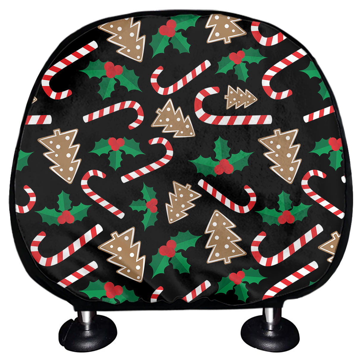 Christmas Cookie And Candy Pattern Print Car Headrest Covers