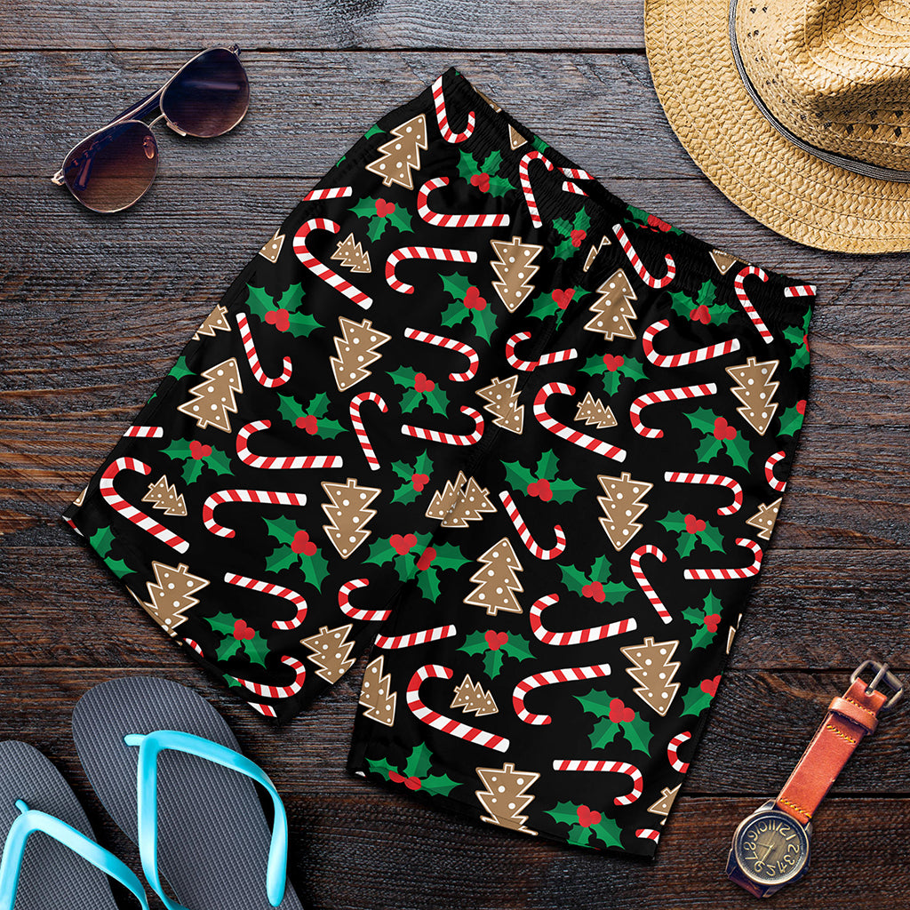 Christmas Cookie And Candy Pattern Print Men's Shorts