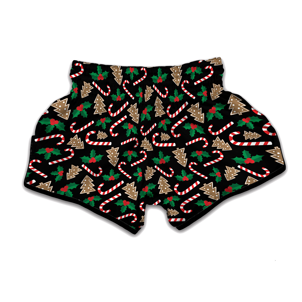 Christmas Cookie And Candy Pattern Print Muay Thai Boxing Shorts