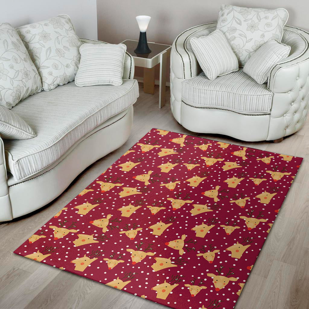 Christmas Deer Pattern Print Area Rug