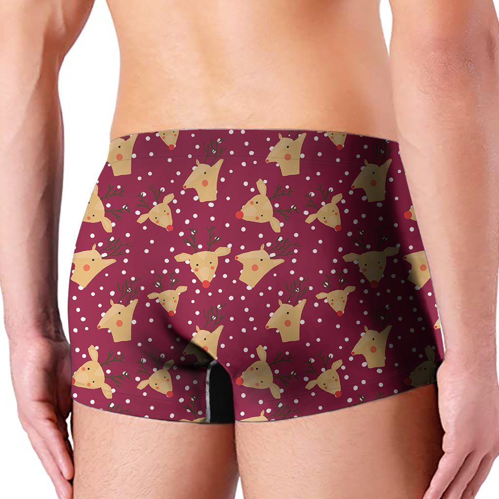 Christmas Deer Pattern Print Men's Boxer Briefs