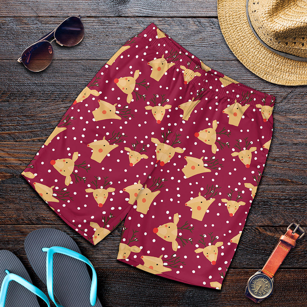 Christmas Deer Pattern Print Men's Shorts