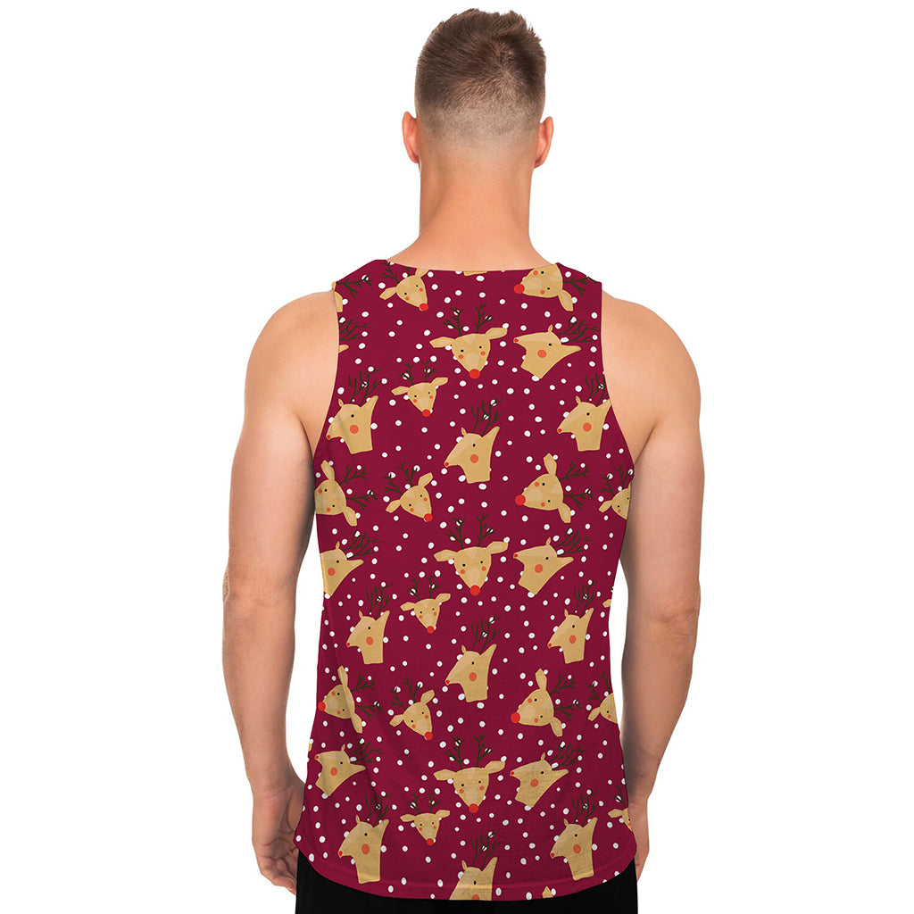Christmas Deer Pattern Print Men's Tank Top