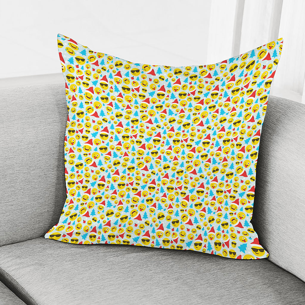 Christmas Emoji Pattern Print Pillow Cover