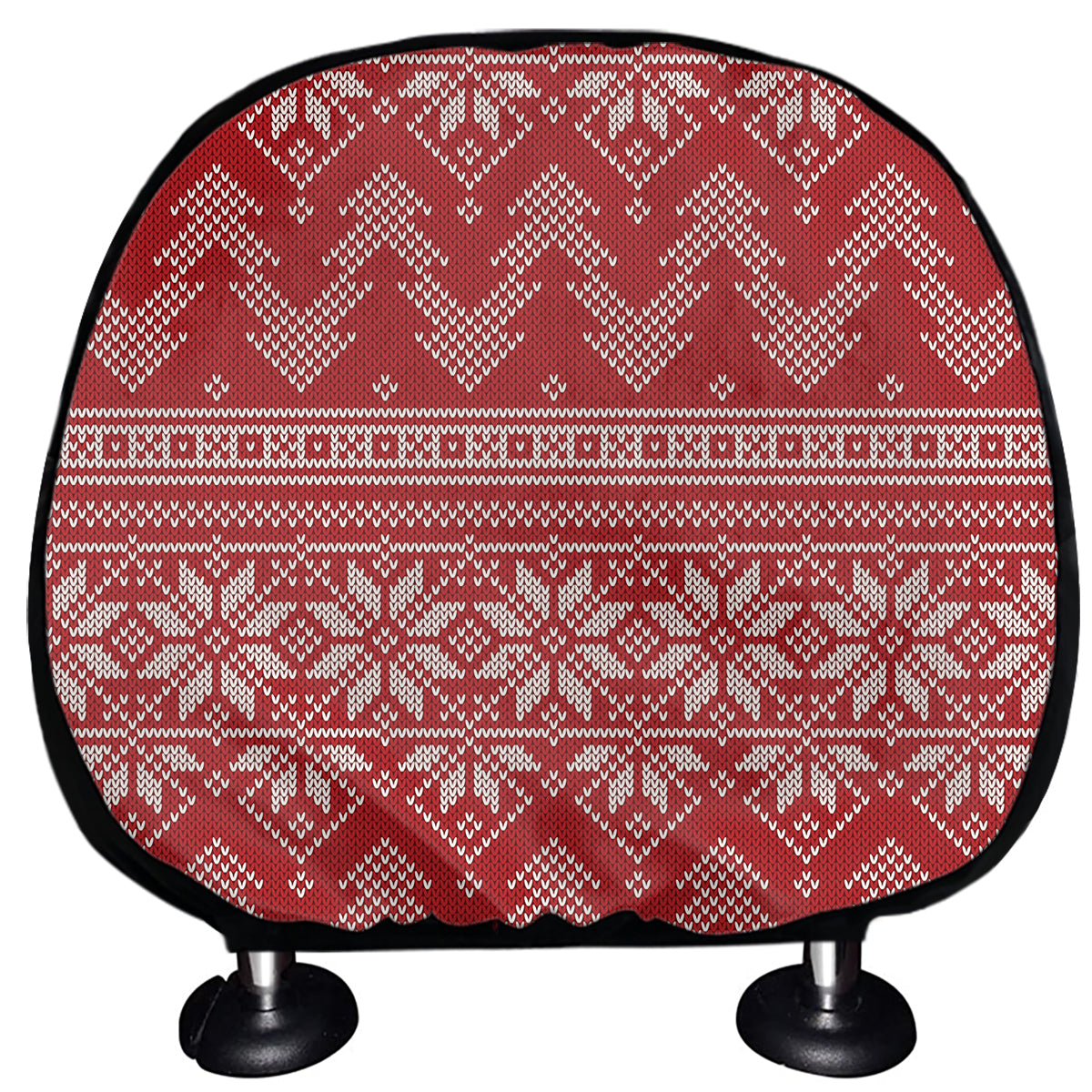 Christmas Festive Knitted Pattern Print Car Headrest Covers