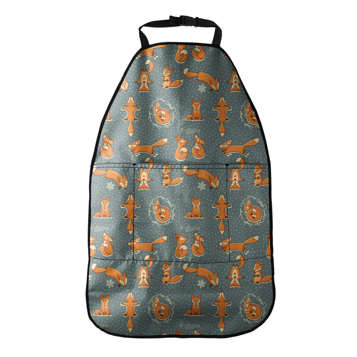 Christmas Fox Pattern Print Car Seat Organizers