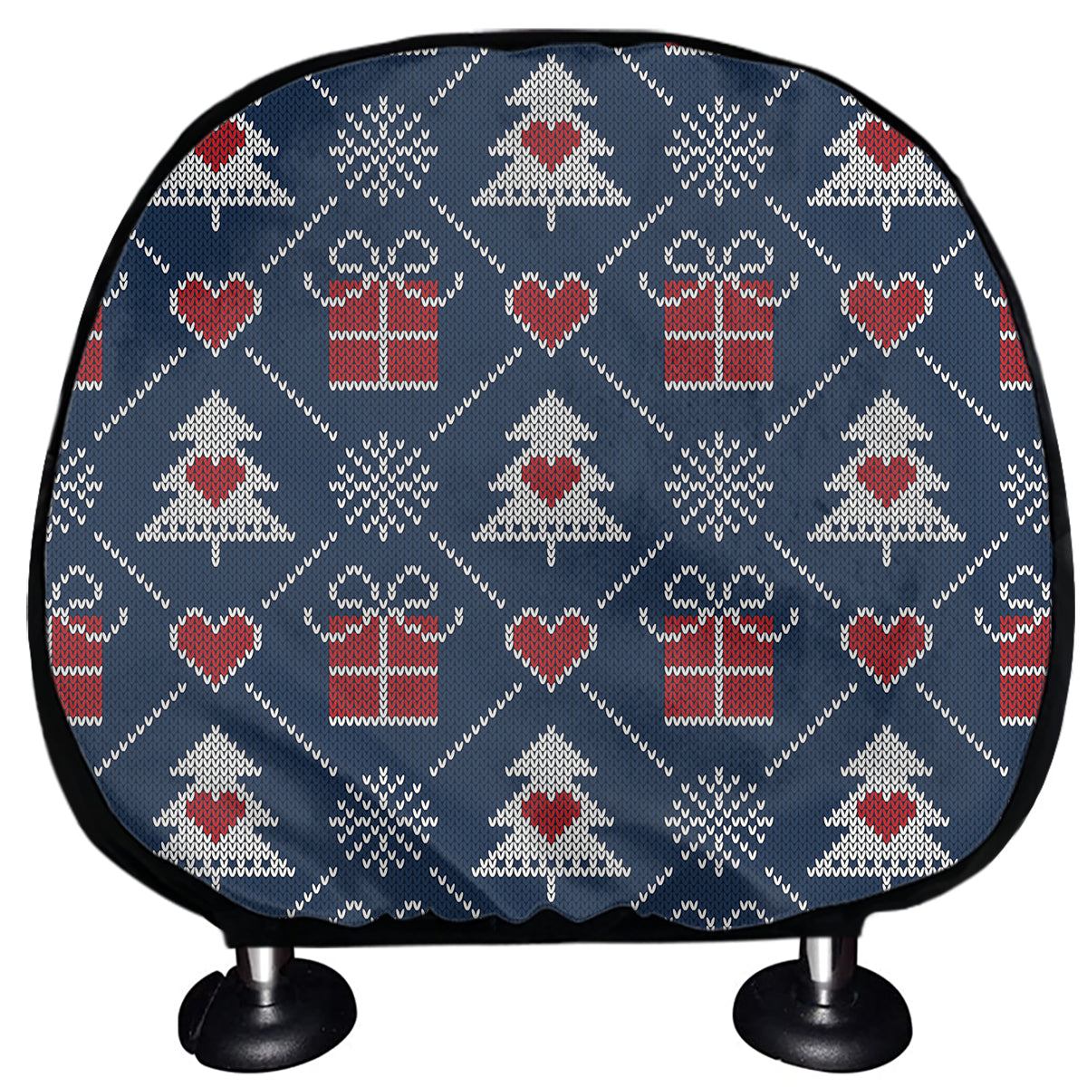 Christmas Gift Knitted Pattern Print Car Headrest Covers