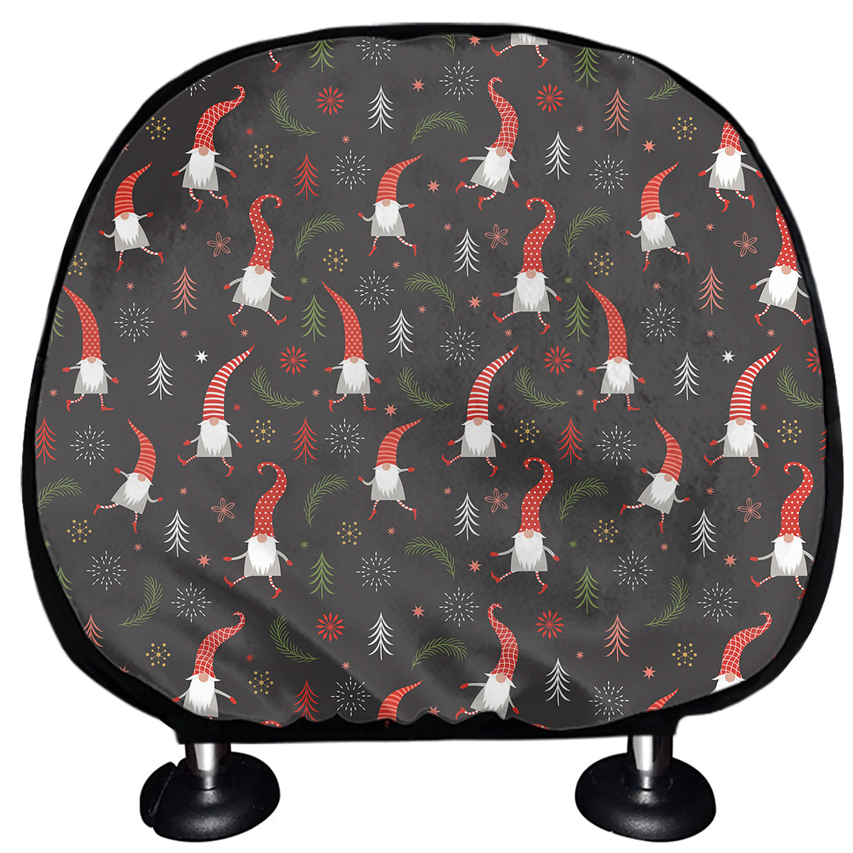 Christmas Gnomes Pattern Print Car Headrest Covers