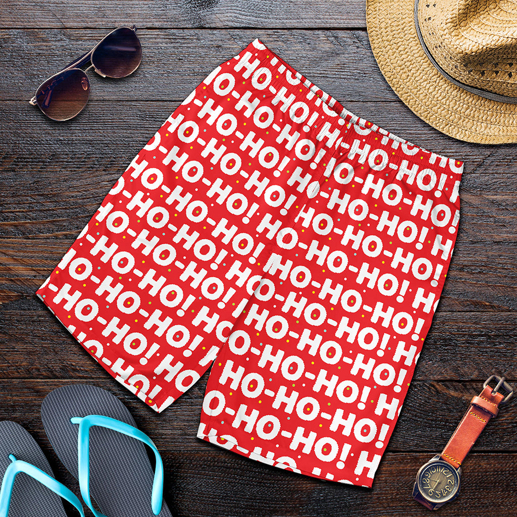 Christmas Ho Ho Ho Pattern Print Men's Shorts