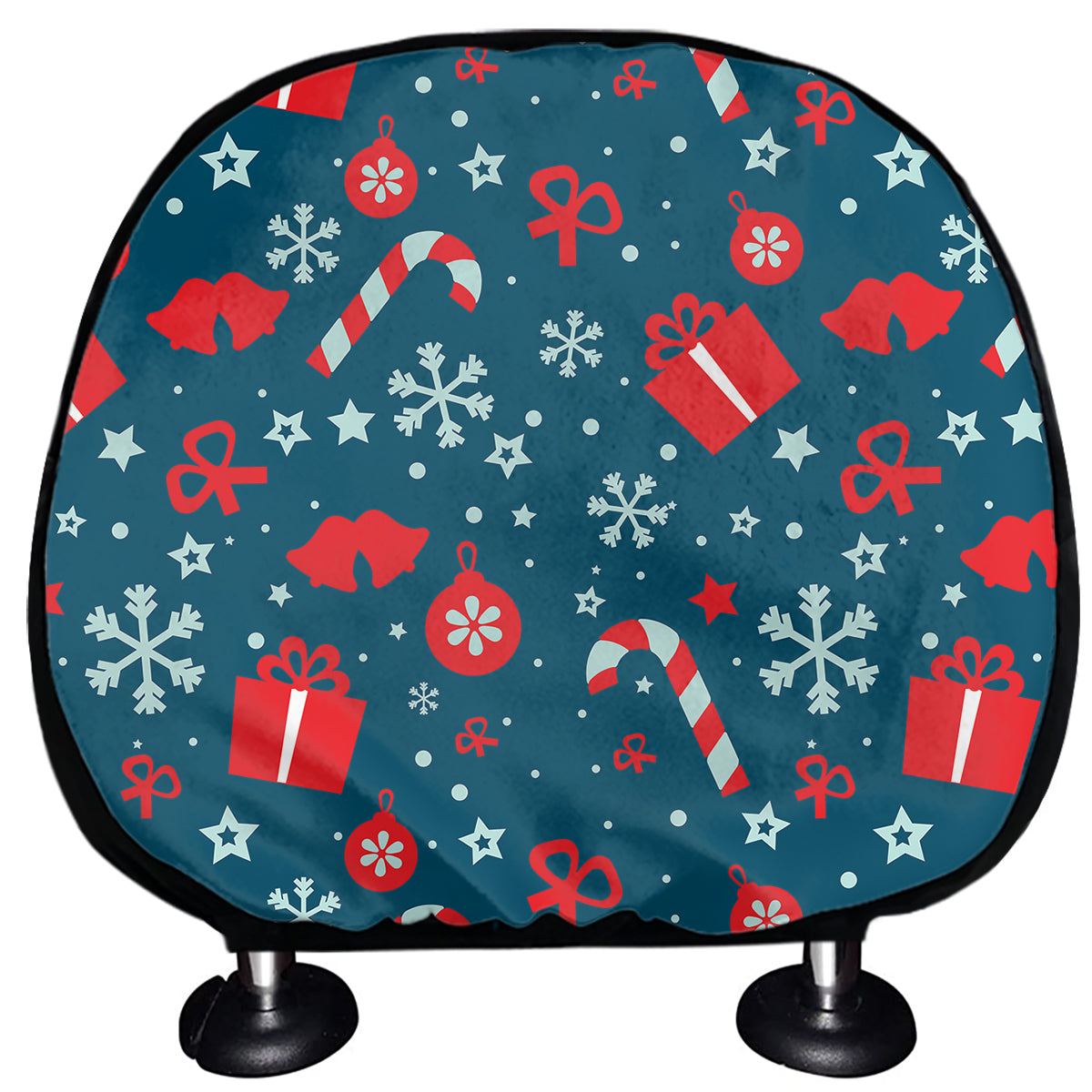 Christmas Holiday Elements Pattern Print Car Headrest Covers