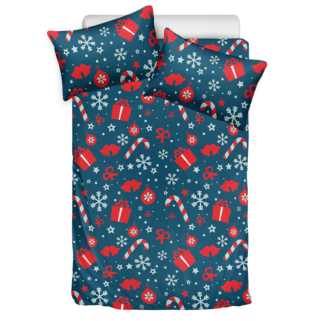 Christmas Holiday Elements Pattern Print Duvet Cover Bedding Set