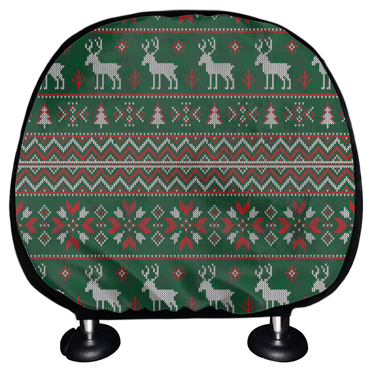 Christmas Holiday Knitted Pattern Print Car Headrest Covers