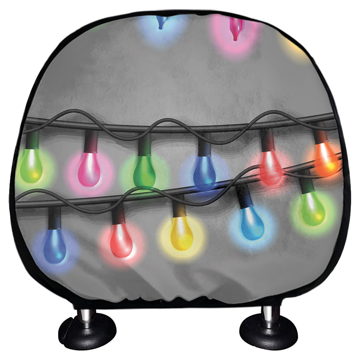 Christmas Holiday Lights Print Car Headrest Covers