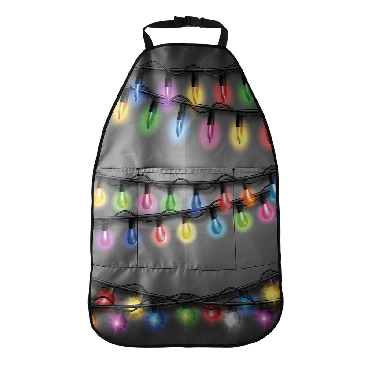 Christmas Holiday Lights Print Car Seat Organizers