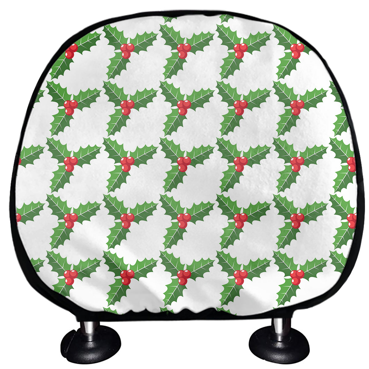 Christmas Holly Berry Pattern Print Car Headrest Covers