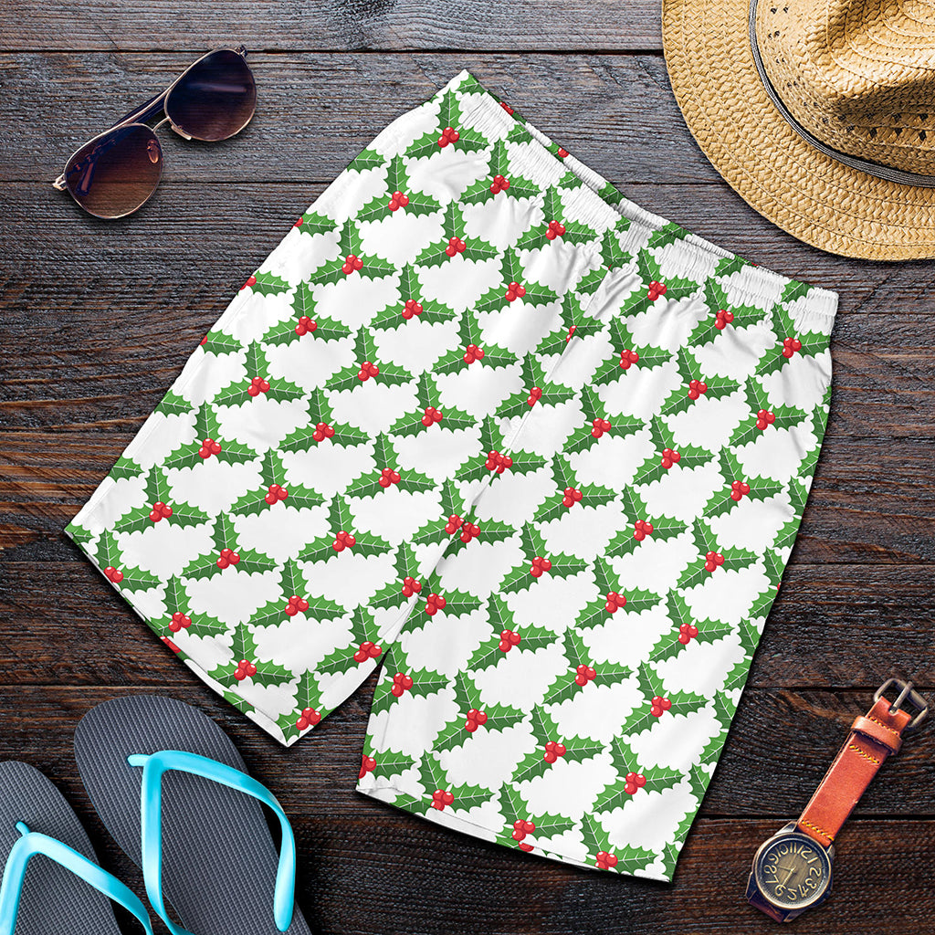 Christmas Holly Berry Pattern Print Men's Shorts