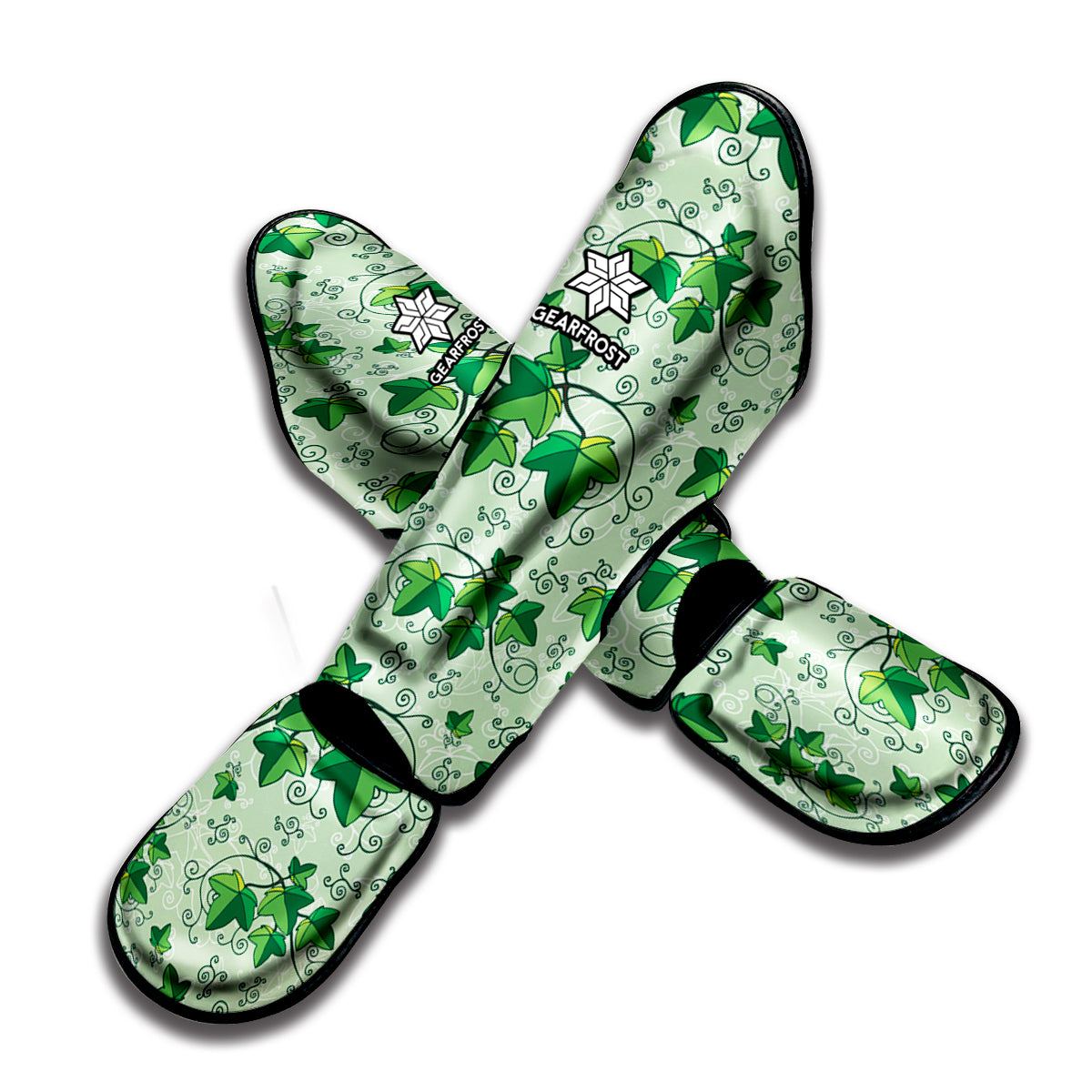 Christmas Ivy Leaf Pattern Print Muay Thai Shin Guard