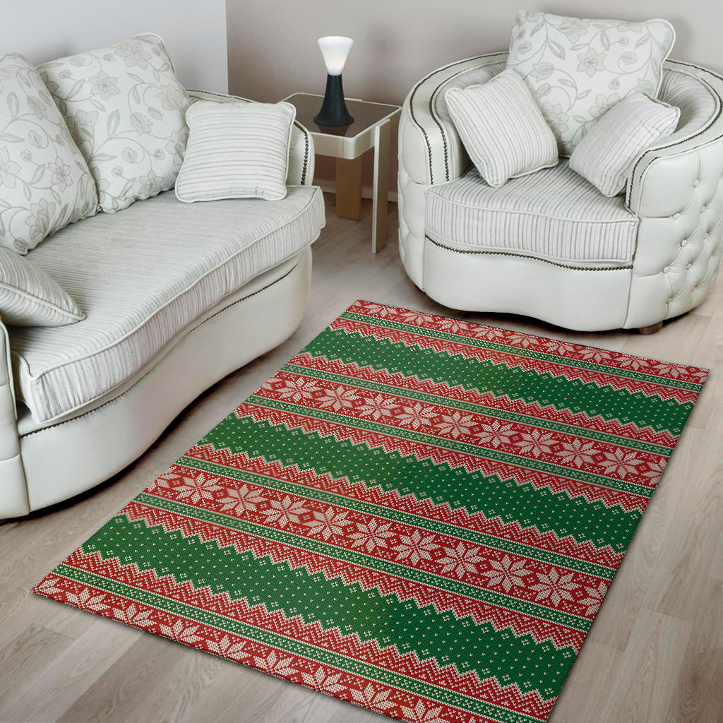Christmas Knitted Pattern Print Area Rug